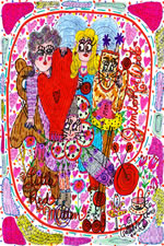 Jumbo Red Wool Doodle Art